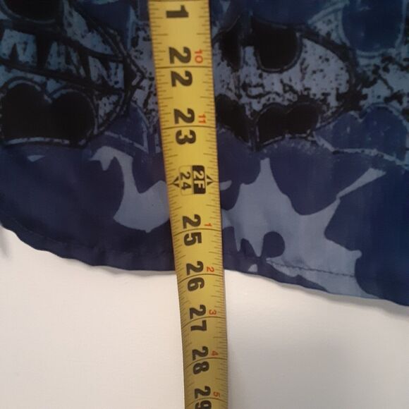 Vtg Batman Mens S Blue AOP Button Up Shirt Dc Comics Warner Bros - Picture 11 of 11